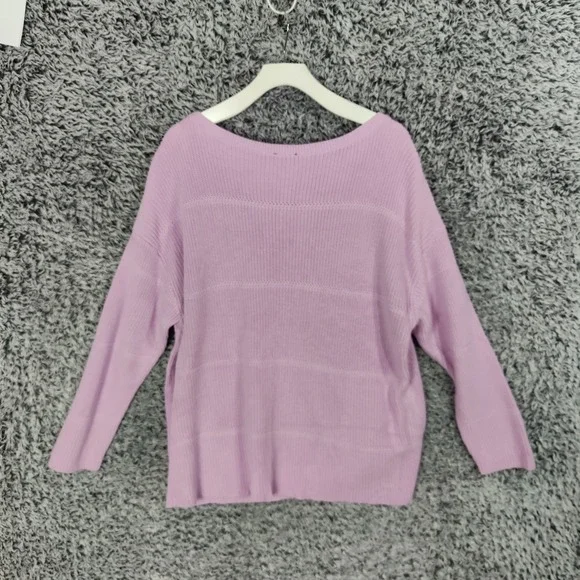 Talbots Cozy Lavender Pima Cotton Knit Boat Neck‎ Pullover Sweater Womens 2X - Picture 2 of 8